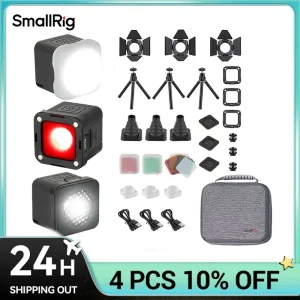 SmallRig Kit luce video LED DSLR Luce di riempimento Kit luce per fotocamera portatile impermeabile Mini cubo con 8 filtri colorati