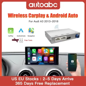 Modulo interfaccia wireless Apple CarPlay Android Auto per Audi A3 8P 8V A4 B9 A5 Q2 Q7 Q5L USB AirPlay Mirror Link multimediale Supporta telecamere aftermarket e OEM