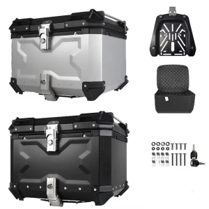 Custodia superiore universale da 45 litri, scatola di coda per moto, bagagliaio, custodia rigida, portapacchi posteriore con serratura, impermeabile