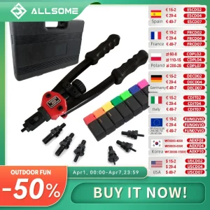 ALLSOME BT-605 rivettatrice strumento pistola inserto manuale rivetto dado strumento mandrini manuali M3 M4 M5 M6 M8 M10 M12 HT2597