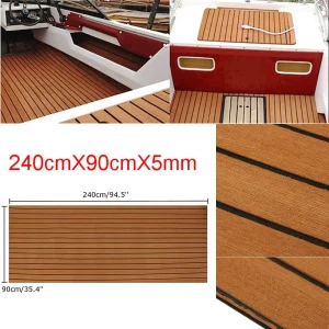 2400x900x5mm autoadesivo Yacht pavimentazione autoadesiva schiuma EVA Teak finto Teak barca Decking foglio marrone