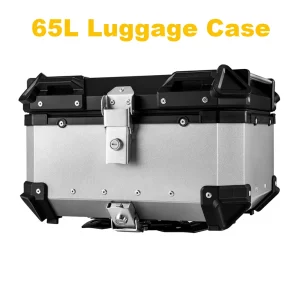 Baule posteriore per moto da 65 litri Custodia per bagagli in ABS Scatola portaoggetti per coda per moto a sgancio rapido Impermeabile e assorbimento degli urti