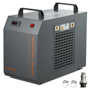SucceBuy refrigeratore d’acqua industriale CW-5200 / CW-5202 e compressore incorporato Capacità del serbatoio dell’acqua da 7 litri per macchina per incisione laser CO2