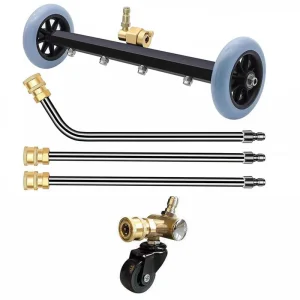 Lavatrice per telaio per auto ad alta pressione da 16 pollici sotto la pulizia del corpo Spazzola per scopa ad acqua Detergente per auto con connettore 1/4 Set di 3 bacchette