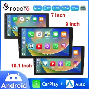 Podofo 10.1 “/9″/7 “Android Autoradio 2Din Lettore Video Multimediale Carplay Android Auto Car Stereo Per Toyota Volkswagen Hyundai