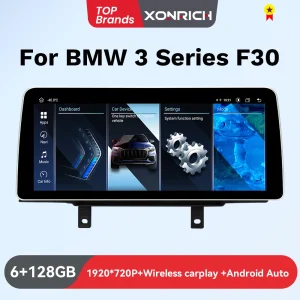 Lettore multimediale per auto Android 14 Wireless Carplay da 12.3 pollici per serie 3 F30 F31 F34 serie 4 F32 F33 F36 2013-2016 NBT 1920*720P