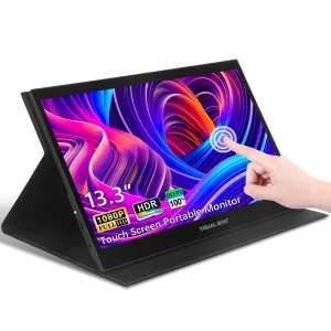 VisualBeat Monitor Touchscreen portatile da 13.3 ”schermo FHD 1080P IPS con USB Type-C HDMI VESA, per interruttore del telefono portatile PS4/5 Xbox