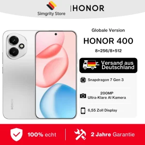Versione globale HONOR 400 smartphone android 5G Snapdragon 7 Gen 3 Batteria da 5300 mAh Display AMOLED da 6,55 pollici Fotocamera AI da 200MP