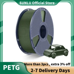 SUNLU PETG Filamento stampante 3D 1,75 mm Alta trasparenza Tolleranza colore bianco +/- 0,02 mm per stampa regalo fai da te spedizione veloce