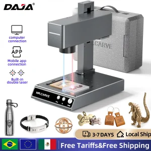 DAJA M4 PRO Macchina per marcatura di fibre Incisore laser doppio portatile per tutti i materiali Gioielli Legno Metallo Plastica Pelle Anello di vetro