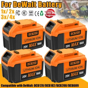 9000MAH Per Dewalt DCB200 Batteria di Ricambio Compatibile Per Dewalt 18V 20V Strumenti DCB120 DCB182 DCB200 DCB609 Batteria