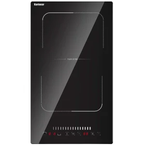 Piano cottura a induzione Karineare 2 fuochi, 3500 W, piano cottura a induzione da incasso da 12” con zona combinata, blocco di sicurezza, timer, pausa