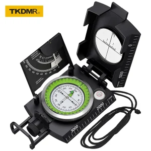 Bussola luminosa impermeabile militare multifunzionale professionale per sopravvivenza all’aperto con treppiede per caccia, turismo e campeggio