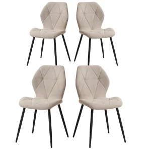 Set di 2/4/6 sedie da pranzo moderne sedile imbottito gambe in ferro sedie da ufficio minimaliste per cucina soggiorno/sala da pranzo ristorante