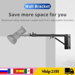 Staffa per proiettore con braccio flessibile per montaggio a parete pesante da 170 cm 135 cm per luci ad anello stroboscopiche video Softbox per studio fotografico