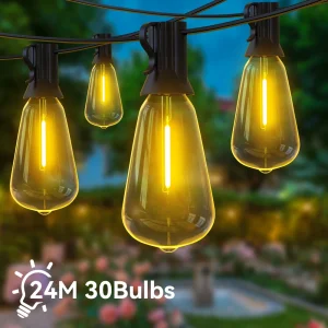 Luci a Stringa LED ST38 24M/15M, Illuminazione per Esterni, Giardino, Caffè, Matrimoni, Strade, Decorazioni Natalizie
