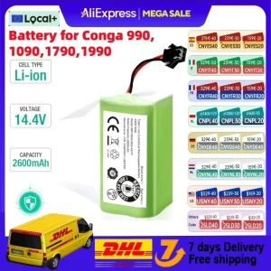 Batteria di ricambio originale da 14,4 V 2600 mAh per Conga Excellent 990 1090 1790 1990 Deebot N79S N79 DN622 Robovac 11 Tesvor X500