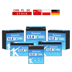 Batteria KEPWORTH LifePo4 12v 6Ah 10Ah 12Ah 20Ah 25Ah 30Ah BMS integrato 12V LiFePo4 alimentazione ricaricabile Run in serie o parallelo