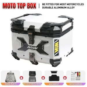 45L alluminio moto Top Case tronco universale motocail Box posteriore bagagli impermeabile casco Storage Toolbox accessorio moto