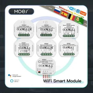MOES Wifi Smart Light Switch Modulo interruttore fai da te Smart Life/Tuya APP telecomando, funziona con Alexa Echo Google Home 1/2 vie