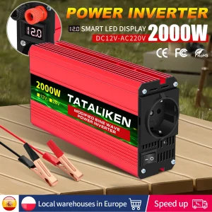 DC 12V a AC 220V 50HZ Onda sinusoidale modificata 500W-4000W Presa UE Inverter di potenza per auto Schermo LCD intelligente
