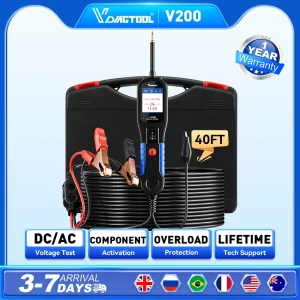 Tester per circuiti elettrici per auto VDIAGTOOL V200 6V-30V Kit sonda di alimentazione automobilistica Tester per sistemi elettrici Tester di tensione per Display LCD