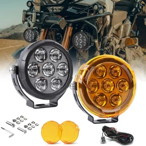 BraveWAY Fendinebbia per moto a LED con modalità stroboscopiche Luce ausiliaria per moto per BMW R1200GS F800GS F700GS F650 K1600