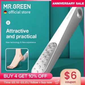 MR.GREEN Lima per piedi Rimozione calli a doppia faccia per pelle morta Strumenti professionali per pedicure Raschietto per calli Levigatrice per piedi Limatrice per tallone