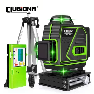 Clubiona 4D 16 linee 1PC o 2PC batterie livello Laser verde professionale con telecomando e modalità Pulse