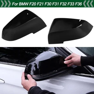 Magickit Nero Lucido Copertura Dello Specchio Laterale per BMW F20 F22 F23 F30 F31 F34 F35 F32 F33 F36 Alloggiamento Specchietto retrovisore 1 Coppia