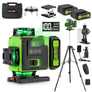 Livella laser HGLINE 4D 16 linee autolivellante 360 °   Telecomando APP livello laser a raggio verde super potente verticale orizzontale