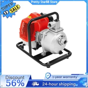 Pompa dell’acqua da 1,25 kW, antiruggine, raffreddata ad aria, 1 pollice, alimentata a gas, attrezzatura multifunzione per l’incendio e l’acquacoltura dei laghetti