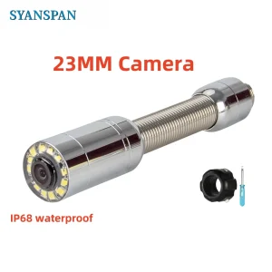 SYANSPAN Accessori per telecamere per ispezione tubi da 23 mm, endoscopio industriale per condotte di scarico Camere 12LED Lente singola senza puleggia