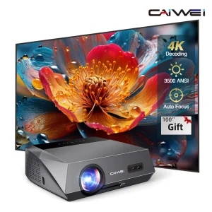 Proiettore CAIWEI A10Q 4K per Film, 3500 ANSI Full HD 1080P, Android, Home Cinema, Autofocus, Proiettore Smart Portatile