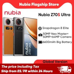 2025 Anteprima mondiale nubia Z70S Ultra 5G Smartphone Nuovo Snapdragon 8 Elite Batteria 6600mAh Display AMOLED da 6,85” 144Hz NFC Versione Globale Telefono Moile