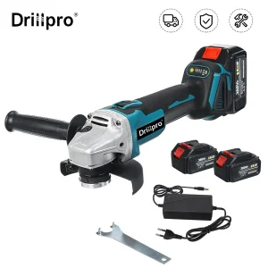 Drillpro 125MM Smerigliatrice angolare senza spazzole Batteria agli ioni di litio senza fili Disco da taglio per legno per utensili elettrici a batteria da 18 V