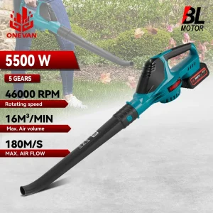 Brushless 5500W Ventilatore di Aria Elettrico 46000RPM Cordless Efficiente Foglia di Neve Polvere Che Soffia Strumento di Pulizia Per Makita 18V Batteria Spille