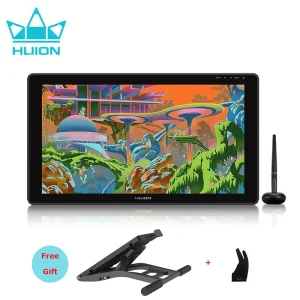 HUION Kamvas 22 Tavoletta grafica Tavoletta grafica da 21,5 pollici schermo monitor 120%s RGB display penna Supporto pellicola opaca antiriflesso Windows/mac/Android/Linux, connettività telefono
