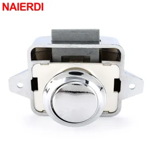 10 PZ NAIERDI Diametro 26mm Camper Auto Push Lock RV Caravan Barca A Motore Casa Cabinet Cassetto Pulsante di Chiusura Serrature Ferramenta Per Mobili
