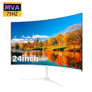 Monitor da gioco curvo da 24 pollici 75Hz VA FHD 1080P Display per computer 3000R HDMI/VGA DCR Protezione per gli occhi VESA 100 * 100 Risposta da 2 ms