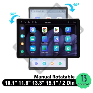 JOYING Nuovo autoradio stereo universale Android 13 da 10.1″ 11.6″ 13.3″ 15.1″ con schermo ruotabile automaticamente