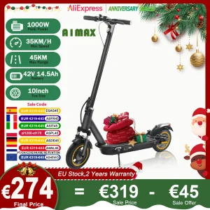 AOVOPRO TX01 Scooter Elettrico 500W Motore Potente 35KM/H 45KM 42V14.5AH 10 Pollici Pneumatico Intelligente Pieghevole A1MAX EScooter