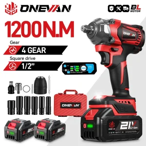 ONEVAN 1200N.M Avvitatore elettrico senza spazzole 1/2 pollici Avvitatore a batteria Chiave utensile elettrico per Makita 18V Batteria Pin