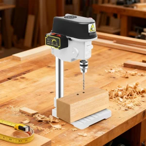 Mini trapano da tavolo con filo, supporto per trapano, 340 W, 16000 giri/min, 3 velocità, mini punta per trapano elettrico per fori per legno, 1 mm-10 mm, a basso rumore