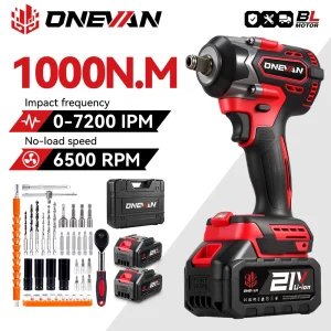 ONEVAN 1000N.M Chiave a percussione elettrica senza spazzole 1/2 “Cacciavite a batteria Chiave dinamometrica Utensile elettrico per Makita 18V Batteria Pin