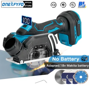 ONEKFYFD Smerigliatrice angolare da 3 pollici a velocità variabile Cordless Rettifica elettrica Taglio Utensile per la lavorazione del legno per batteria agli ioni di litio da 18 V