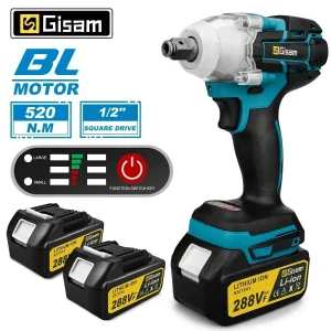 Gami 520n.M Avvitatore elettrico senza spazzole 1/2 in batteria agli ioni di litio per riparazioni automobilistiche Perni batteria Makita 18v