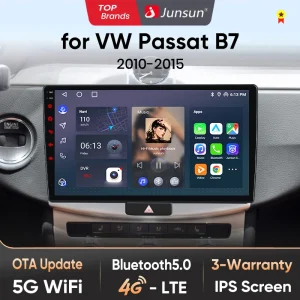 Autoradio Junsun AI 4G LTE Wireless CarPlay Android Auto per Volkswagen VW Passat B6 B7 CC 2010 2011-2015 GPS Navi BT DSP RDS FM
