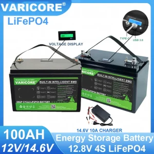VariCore 12.8V 100AH LiFePO4 Batteria 12V Batterie al litio ferro fosfato 6000 cicli Carrello da golf Accendino per auto Solar duty-free