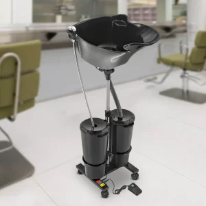 Lavabo per shampoo portatile con lavabo mobile a 2 secchi regolabile in altezza per salone spa